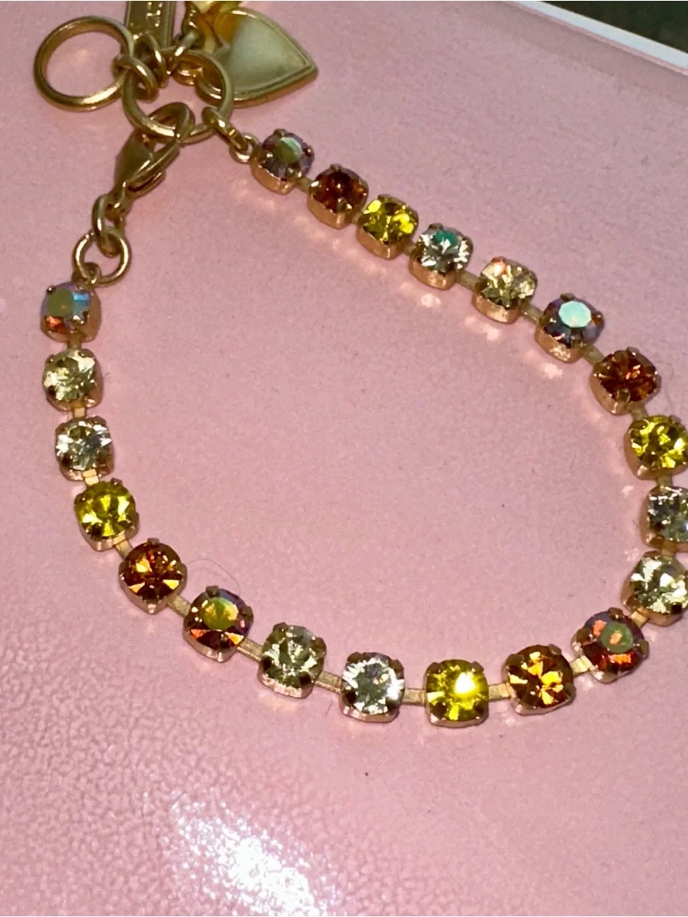 Mariana Gold Charm Swarovski Crystal Tennis Bracelet - Yellow Brick Road
